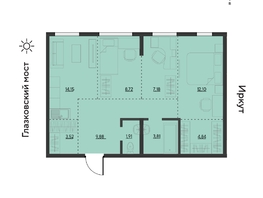 Продается 3-комнатная квартира ЖК Затон, блок-секция 2, 64.6  м&sup2;, 8843740 рублей