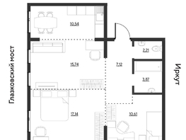 Продается 3-комнатная квартира ЖК Затон, блок-секция 3, 67.22  м&sup2;, 8469720 рублей