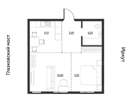 Продается 2-комнатная квартира ЖК Затон, блок-секция 3, 45.05  м&sup2;, 7117900 рублей