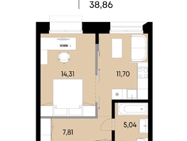 Продается 1-комнатная квартира ЖК ВЕКТОР премиум-квартал, дом 1, 38.86  м&sup2;, 12761000 рублей