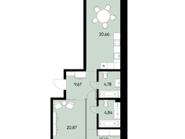 Продается 2-комнатная квартира ЖК ВЕКТОР премиум-квартал, дом 1, 73.51  м&sup2;, 19960000 рублей