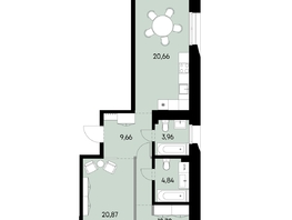 Продается 2-комнатная квартира ЖК ВЕКТОР премиум-квартал, дом 1, 72.69  м&sup2;, 20811000 рублей