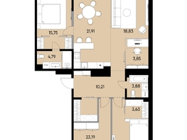 Продается 4-комнатная квартира ЖК ВЕКТОР премиум-квартал, дом 2, 125.66  м&sup2;, 34902000 рублей