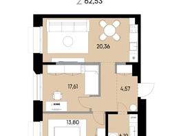 Продается 2-комнатная квартира ЖК ВЕКТОР премиум-квартал, дом 2, 62.53  м&sup2;, 17608000 рублей