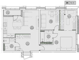 Продается 3-комнатная квартира ЖК Аквамарин, дом 2, 75.13  м&sup2;, 13373140 рублей