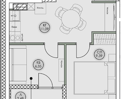 Продается 1-комнатная квартира ЖК Аквамарин, дом 2, 41.98  м&sup2;, 8228080 рублей