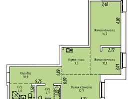 Продается 3-комнатная квартира ЖК Стрижи Сити, блок-секции 8,9, 68.4  м&sup2;, 15390000 рублей