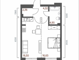 Продается 1-комнатная квартира ЖК Салют, 47.58  м&sup2;, 9516000 рублей