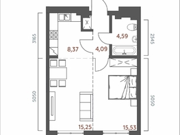 Продается 1-комнатная квартира ЖК Салют, 47.83  м&sup2;, 9566000 рублей