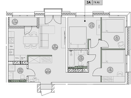 Продается 3-комнатная квартира ЖК Аквамарин, дом 2, 74.46  м&sup2;, 14519700 рублей