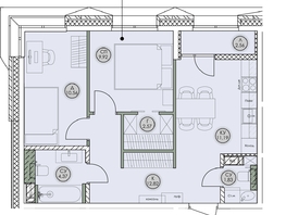 Продается 2-комнатная квартира ЖК Аквамарин, дом 2, 55.82  м&sup2;, 10605800 рублей