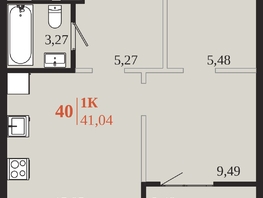 Продается 1-комнатная квартира ЖК 1661, 41.04  м&sup2;, 8967240 рублей