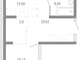 Продается 2-комнатная квартира ЖК Мега, дом 5, 60.75  м&sup2;, 6682500 рублей
