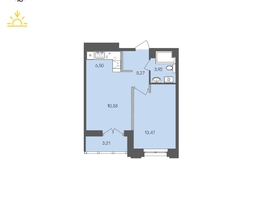 Продается 1-комнатная квартира ЖК Автограф, 43.02  м&sup2;, 8569945 рублей