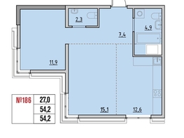 Продается 2-комнатная квартира ЖК Квартал Стрижи, 3 очередь, дом 1, 54.2  м&sup2;, 12200000 рублей