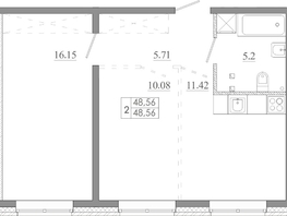 Продается 2-комнатная квартира ЖК Мега, дом 5, 48.56  м&sup2;, 5438720 рублей