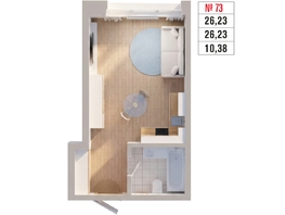 Продается 1-комнатная квартира ЖК Стрижи Сити, блок-секции 6,7, 26.23  м&sup2;, 8551000 рублей