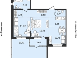 Продается 3-комнатная квартира ЖК Источник, дом 1, 88.64  м&sup2;, 10479968 рублей