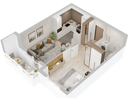 Продается 1-комнатная квартира  ЖиВой комплекс на Кузьмихе, 43.98  м&sup2;, 7000000 рублей