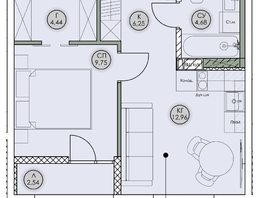 Продается 1-комнатная квартира ЖК Аквамарин, дом 2, 40.62  м&sup2;, 8895780 рублей
