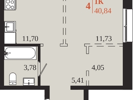 Продается 1-комнатная квартира ЖК 1661, 40.84  м&sup2;, 8168000 рублей