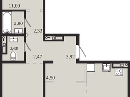 Продается 3-комнатная квартира ЖК 1661, 82.95  м&sup2;, 16714425 рублей