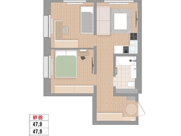 Продается 2-комнатная квартира ЖК Стрижи Сити, блок-секции 6,7, 47.9  м&sup2;, 13600000 рублей