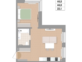 Продается 2-комнатная квартира ЖК Стрижи Сити, блок-секции 6,7, 44.8  м&sup2;, 13210000 рублей