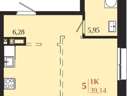 Продается 1-комнатная квартира ЖК 1661, 39.14  м&sup2;, 7828000 рублей