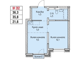 Продается 2-комнатная квартира ЖК Стрижи Сити, блок-секции 6,7, 36.3  м&sup2;, 11530000 рублей