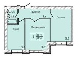 2-комн, деревня Сухово