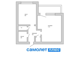 Продается 1-комнатная квартира километр р-255, обход кемерово, 3-й, 35  м², 3990000 рублей