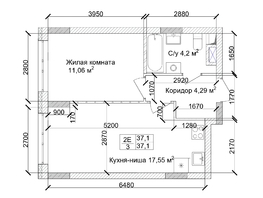 Продается 2-комнатная квартира ЖК 7 высот, дом 9, 38.13  м², 4766250 рублей