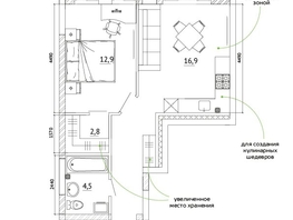 Продается 2-комнатная квартира ЖК Парковый, дом 3 этап 1, 45.2 м², 5780000 рублей