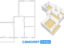 Продается 3-комнатная квартира Молодежный пр-кт, 68.3 м², 5690000 рублей