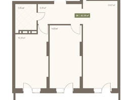 Продается 2-комнатная квартира ЖК НОВА на Московском, 62.35  м&sup2;, 10038350 рублей