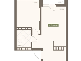 Продается 1-комнатная квартира ЖК НОВА на Московском, 38.8  м&sup2;, 7445720 рублей