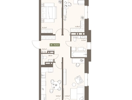 Продается 3-комнатная квартира ЖК НОВА на Московском, 78.27  м&sup2;, 11752168 рублей