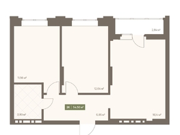 Продается 2-комнатная квартира ЖК НОВА на Московском, 54.5  м&sup2;, 9058850 рублей