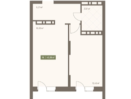 Продается 1-комнатная квартира ЖК НОВА на Московском, 43.38  м&sup2;, 8103384 рублей