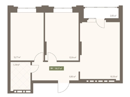 Продается 2-комнатная квартира ЖК НОВА на Московском, 56.17  м&sup2;, 9902218 рублей