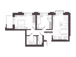 Продается 3-комнатная квартира  Жилой квартал «Моне», 60.53  м&sup2;, 9634924 рублей