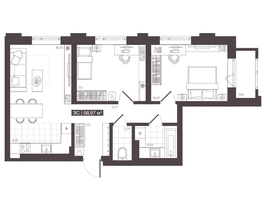 Продается 3-комнатная квартира  Жилой квартал «Моне», 68.67  м&sup2;, 10042851 рублей