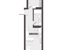 Продается 1-комнатная квартира  Жилой квартал «Моне», 34.87  м², 6046458 рублей