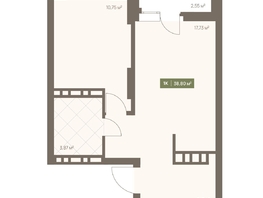 Продается 1-комнатная квартира ЖК НОВА на Московском, 38.8  м&sup2;, 7115920 рублей