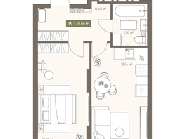 Продается 1-комнатная квартира ЖК НОВА на Московском, 39.64  м&sup2;, 6578886 рублей