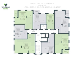 Продается 3-комнатная квартира ЖК Чемпион-парк, дом 2, 66.3  м&sup2;, 9514050 рублей