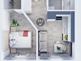 Продается 1-комнатная квартира ЖК Три поколения, дом 13, 33.1  м&sup2;, 4700200 рублей