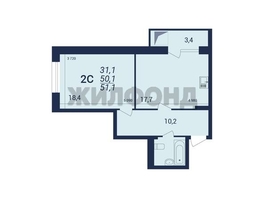 Продается 2-комнатная квартира ЖК Nova-дом (нова-дом), 54.3 м², 7800000 рублей