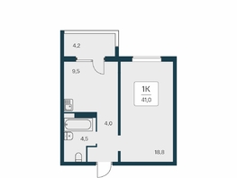 Продается 1-комнатная квартира ЖК Квартал на Игарской, дом 1, 40.9 м², 6250000 рублей
